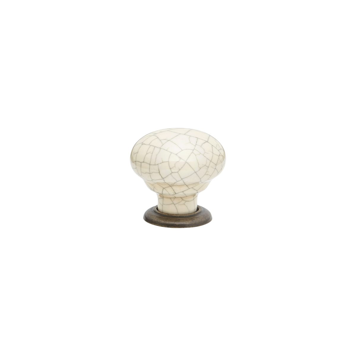 Momo Trianon Round Knob 35mm in Cream Crackle & Antique Brass - view 2