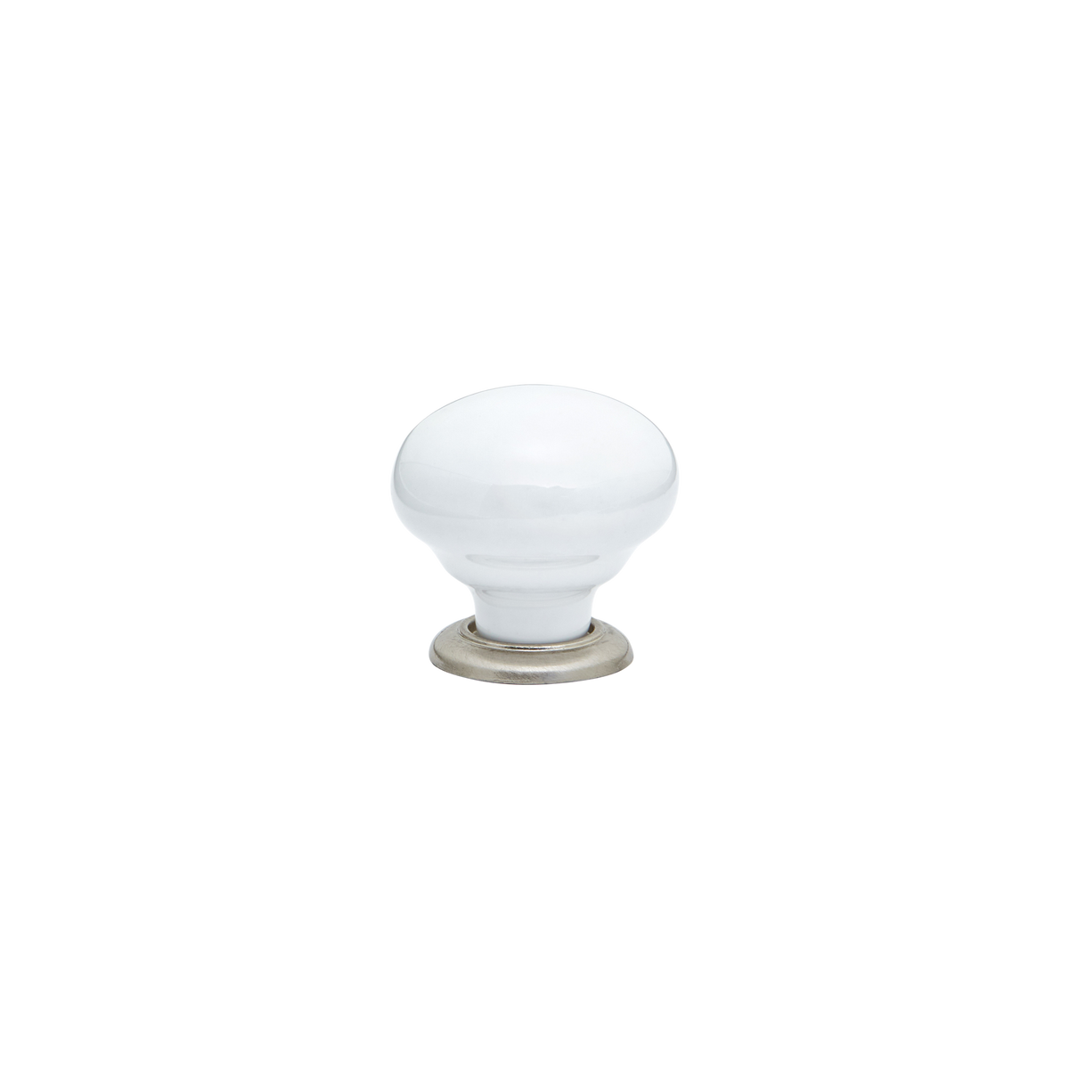Momo Trianon Round Knob 35mm in White & Brushed Nickel - view 2