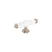 Momo Trianon T Knob 90mm in White & Brushed Nickel