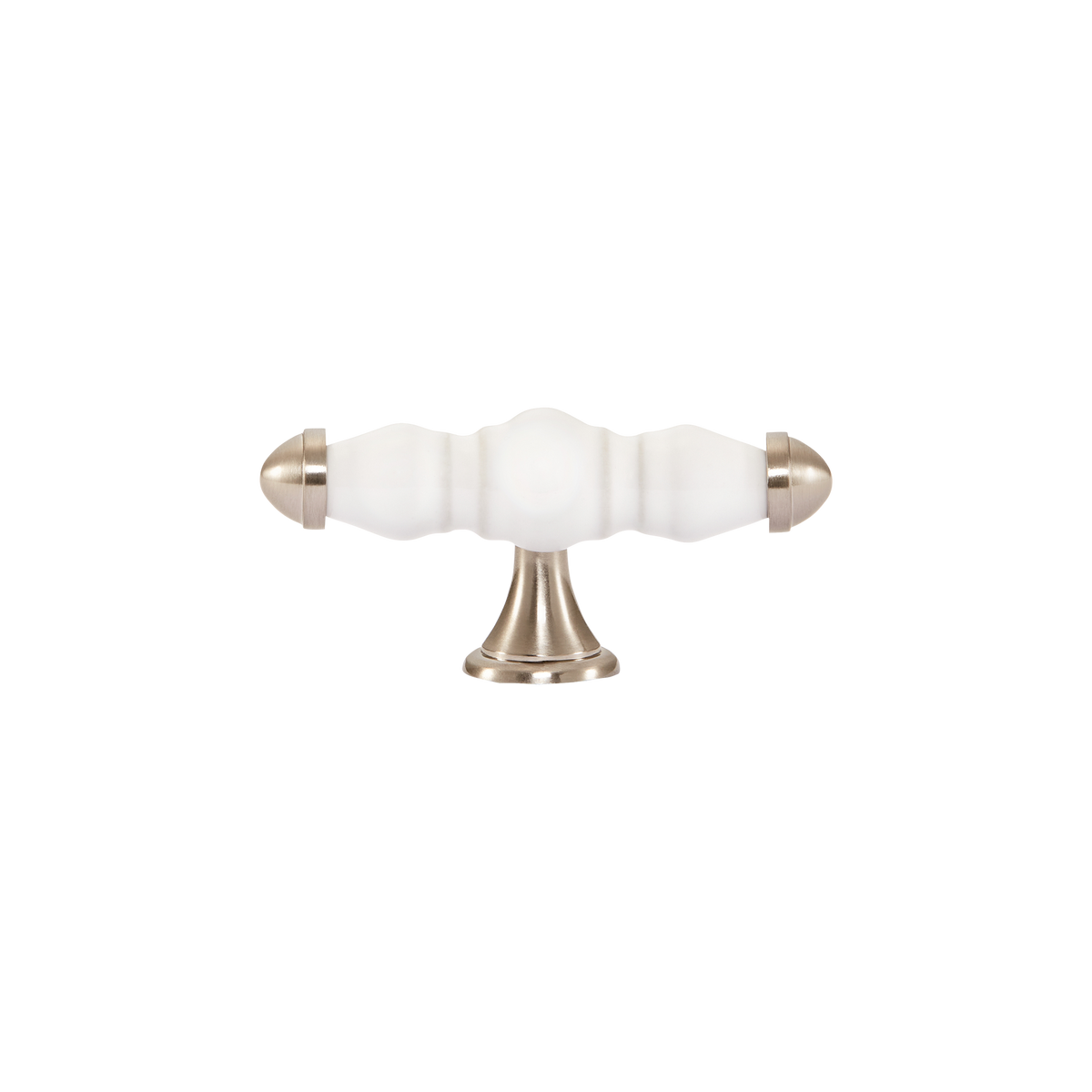 Momo Trianon T Knob 90mm in White & Brushed Nickel - view 2