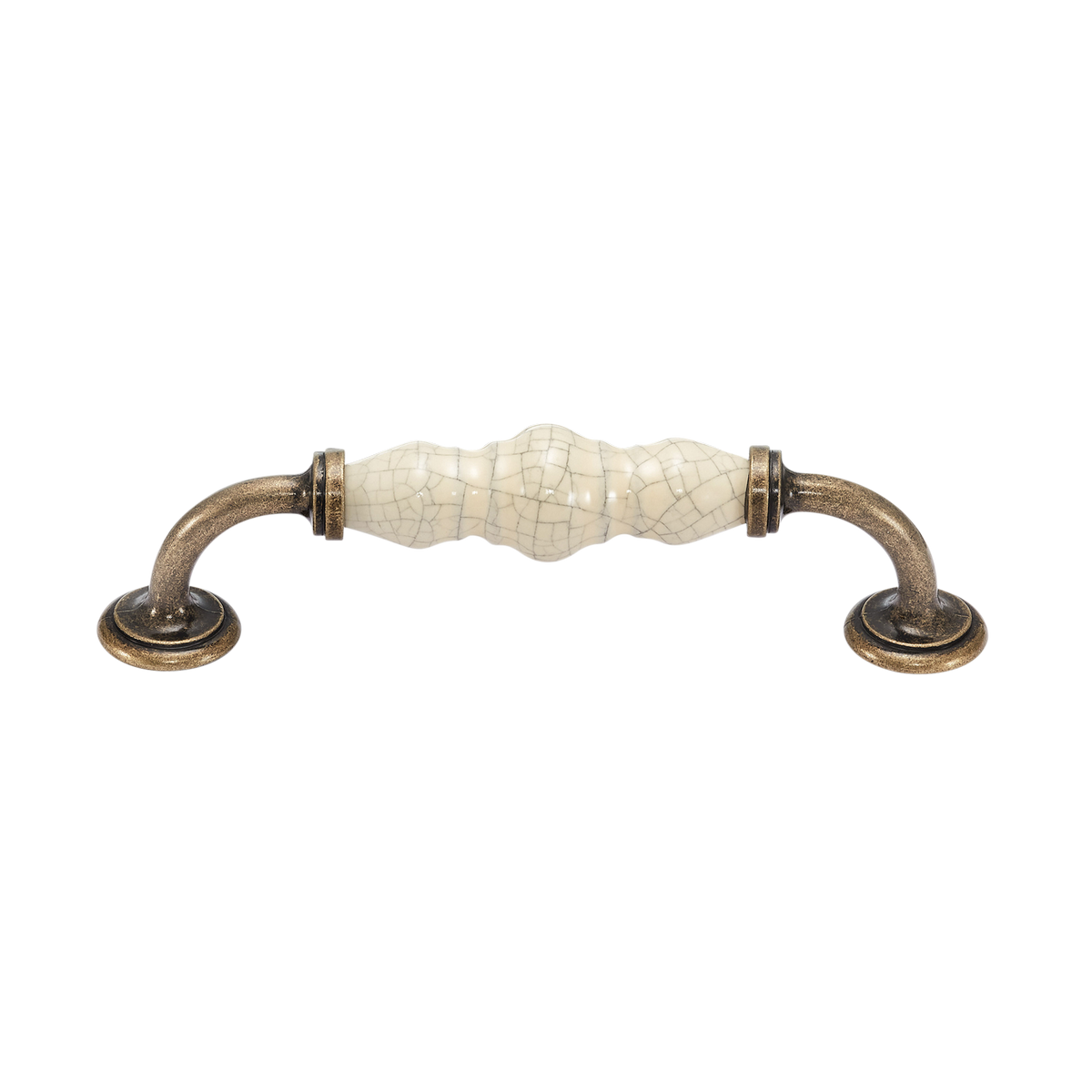 Momo Trianon D Handle 128mm in Cream Crackle & Antique Brass - view 2