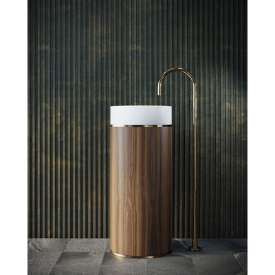 BelBagno Tesoro Brushed Brass Pedestal Basin