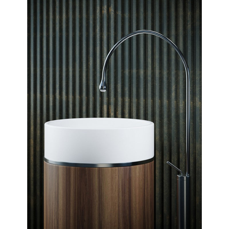 BelBagno Tesoro Brushed Gunmetal Pedestal Basin