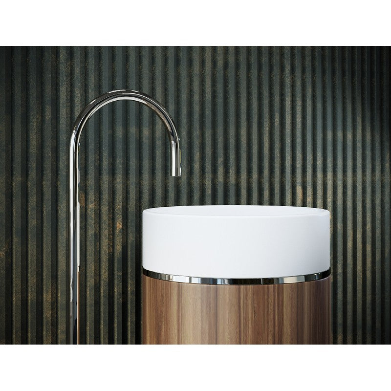 BelBagno Tesoro Brushed Nickel Pedestal Basin