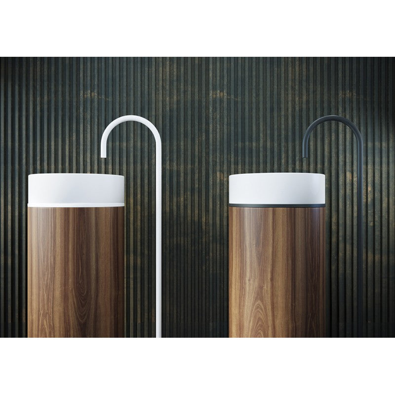 BelBagno Tesoro Matt Black Pedestal Basin