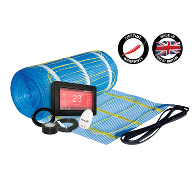 Thermogroup Thermonet 150W/m² Undertile Heating Kit – Black Dual Controller 7m² (14 x 0.5m)