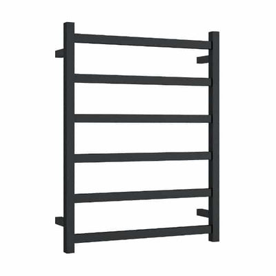 Thermogroup Thermorail 240V Square Ladder Heated Towel Rail Matt Black