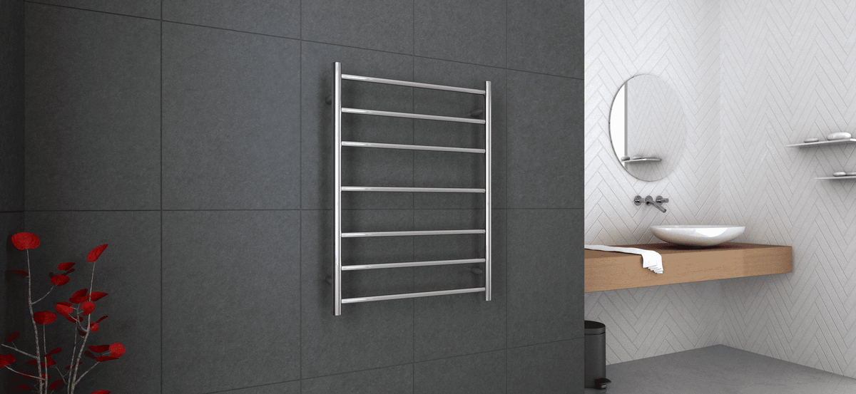 Thermogroup Thermorail 12V Round Ladder Heated Towel Rail Polished Stainless Steel