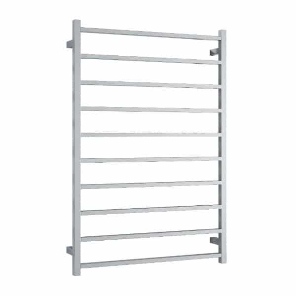 Thermogroup Thermorail 240V Straight Square Ladder Heated Towel Rail Polished Stainless Steel