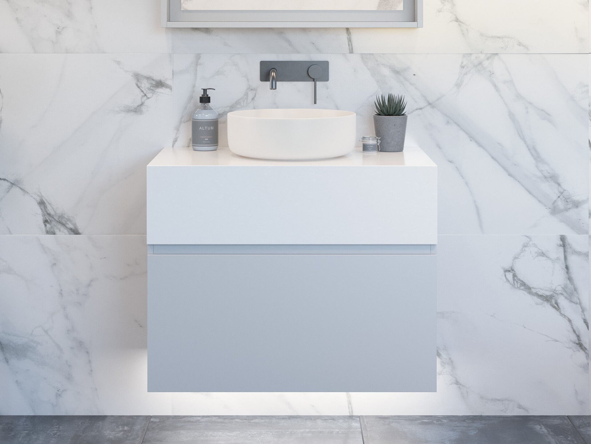 Timberline Kingsley Wall Hung Vanity Unit Above Counter Basin