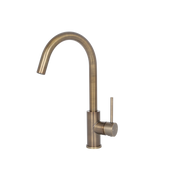 Mimi Single Lever Gooseneck Kitchen Mixer Antique Brass