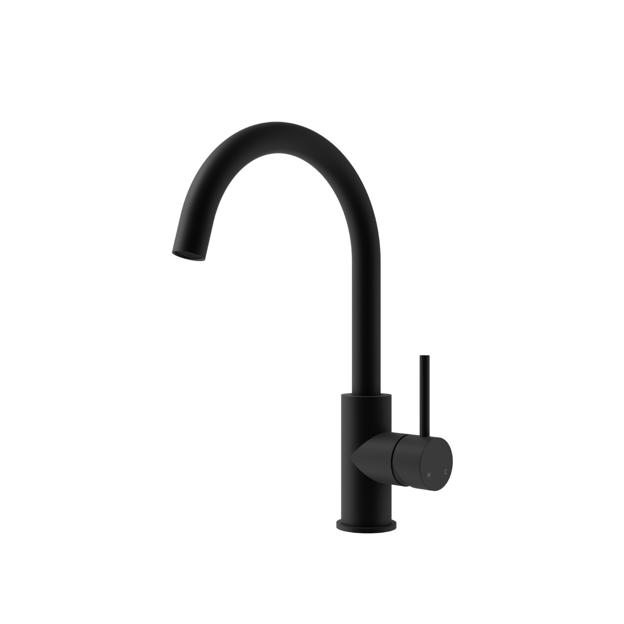 Mimi Single Lever Gooseneck Kitchen Mixer Matte Black