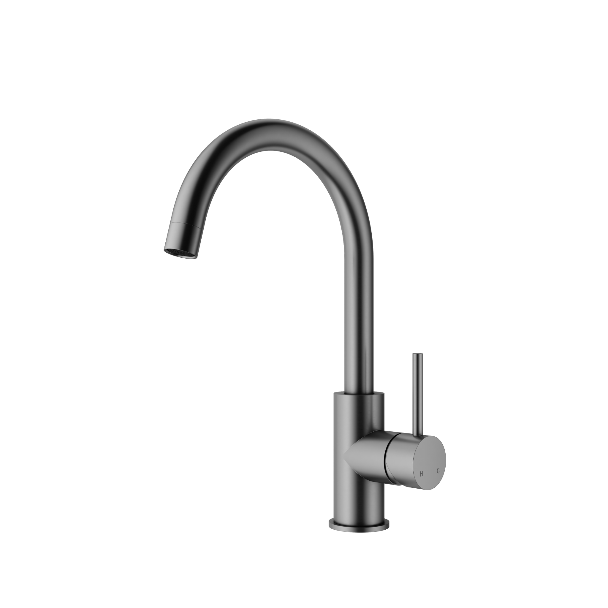 Mimi Single Lever Gooseneck Kitchen Mixer Gun Metal