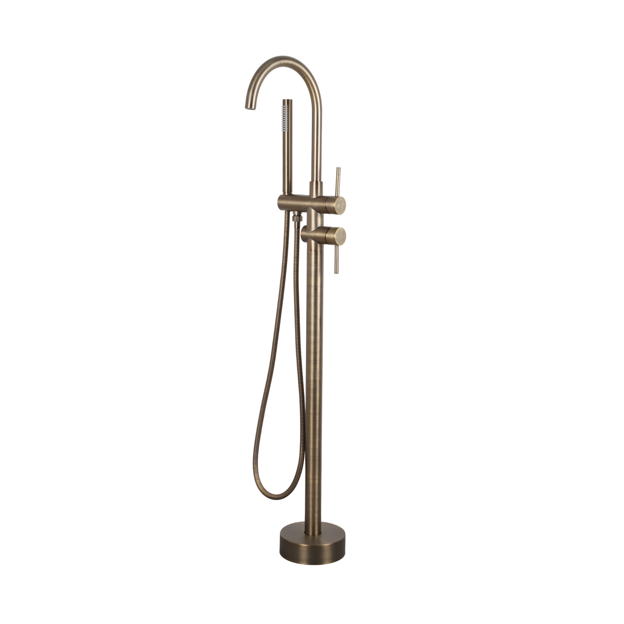 Mimi Freestanding Bath Filler & Handshower Antique Brass