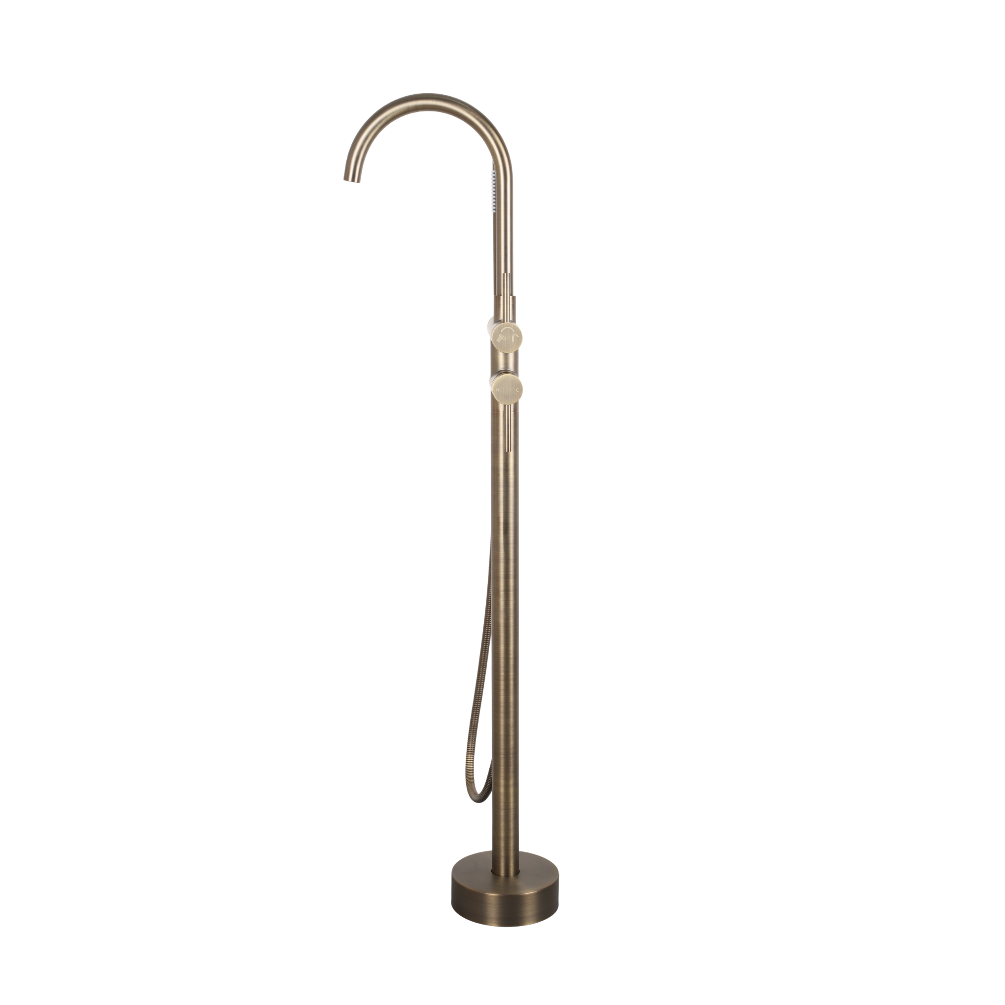 Mimi Freestanding Bath Filler & Handshower Antique Brass