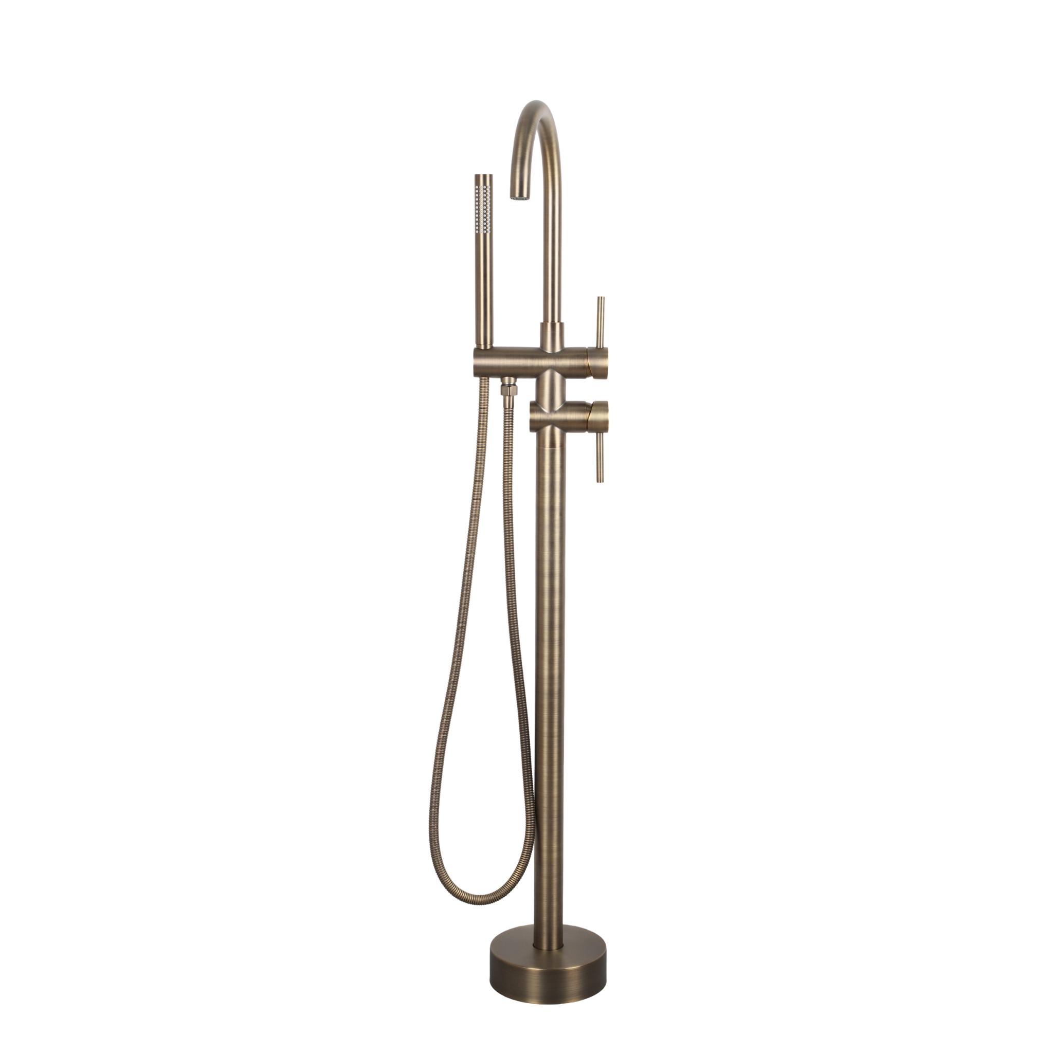 Mimi Freestanding Bath Filler & Handshower Antique Brass