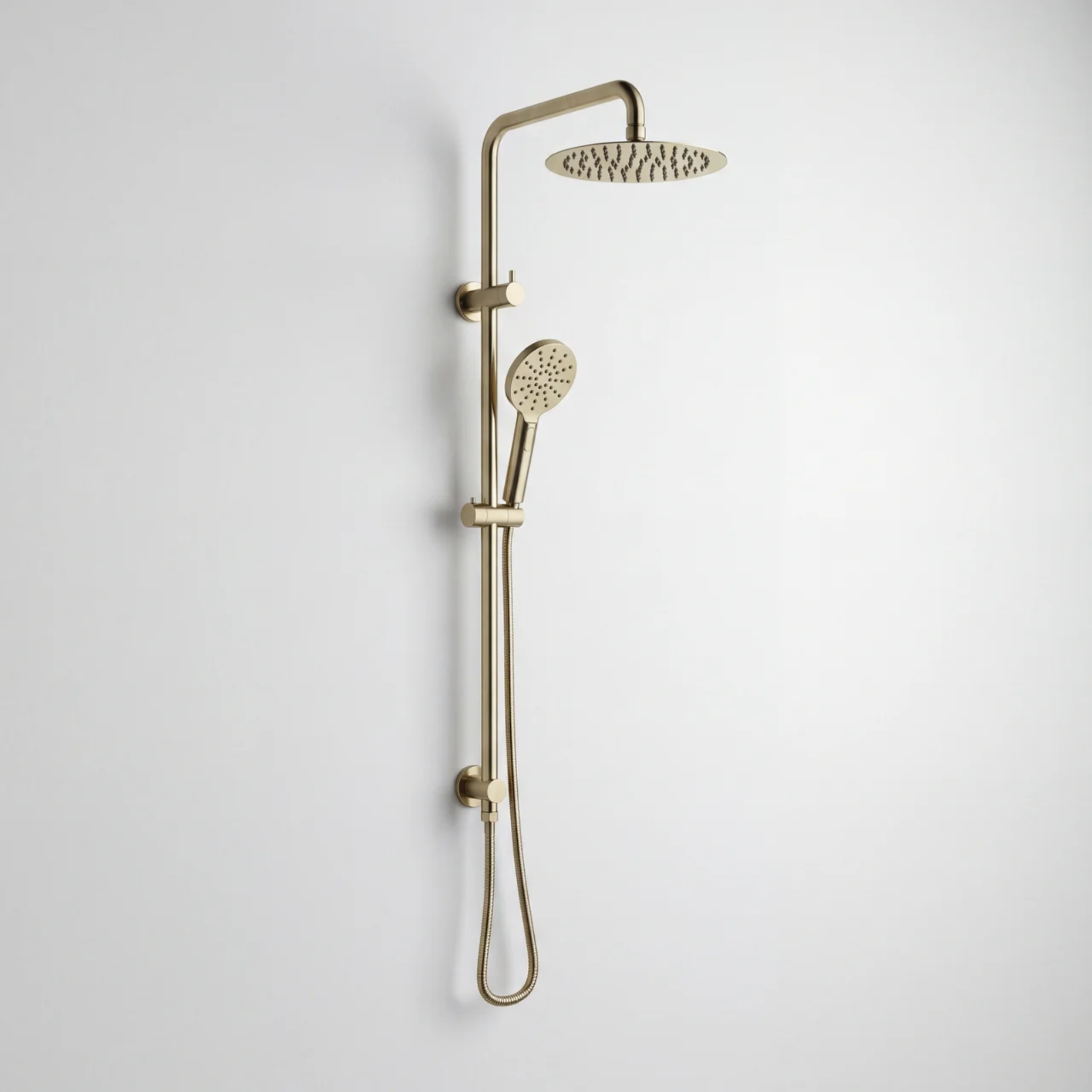 Mimi Cove Twin Rail Shower Brushed Brass