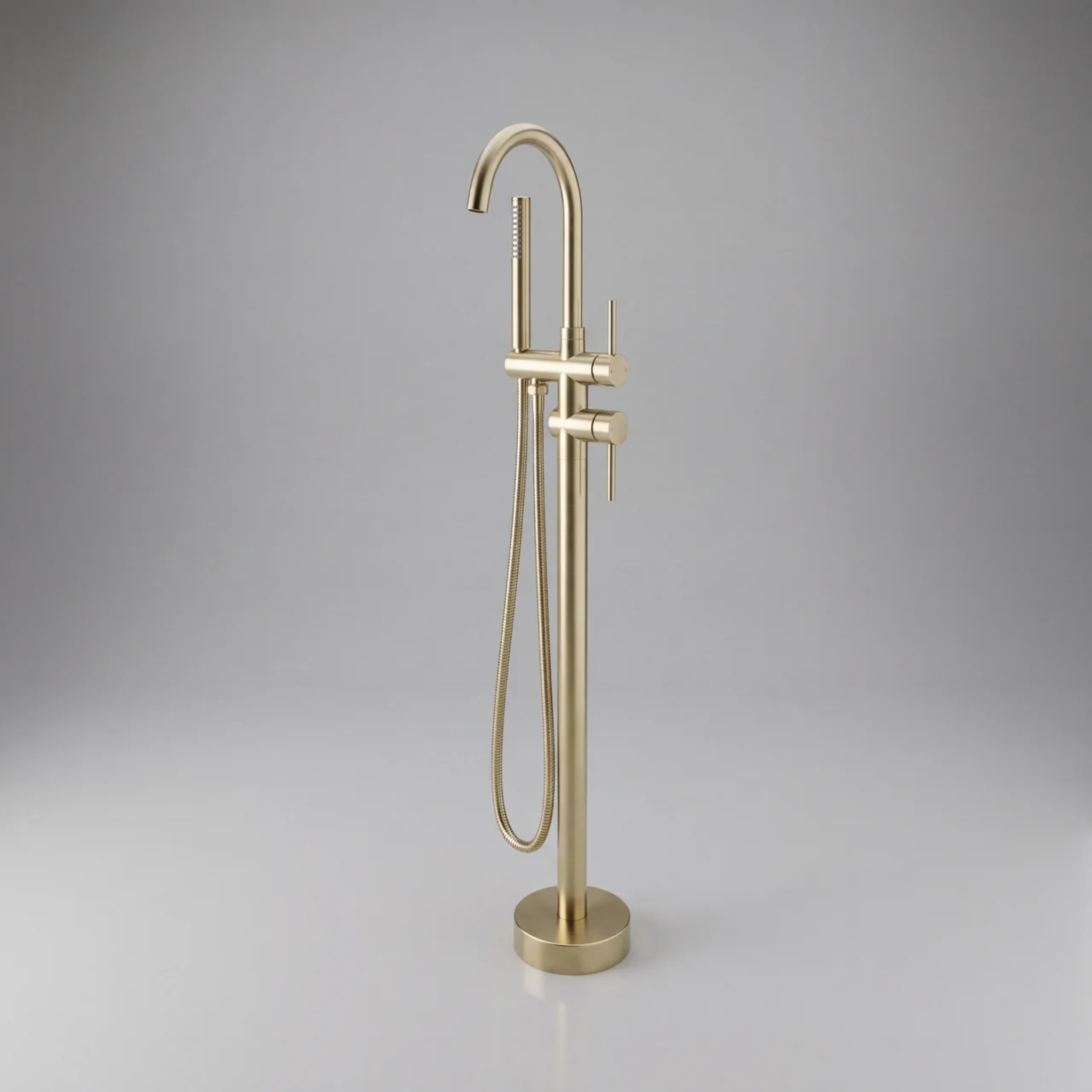 Mimi Cove Freestanding Bath Filler & Handshower Brushed Brass