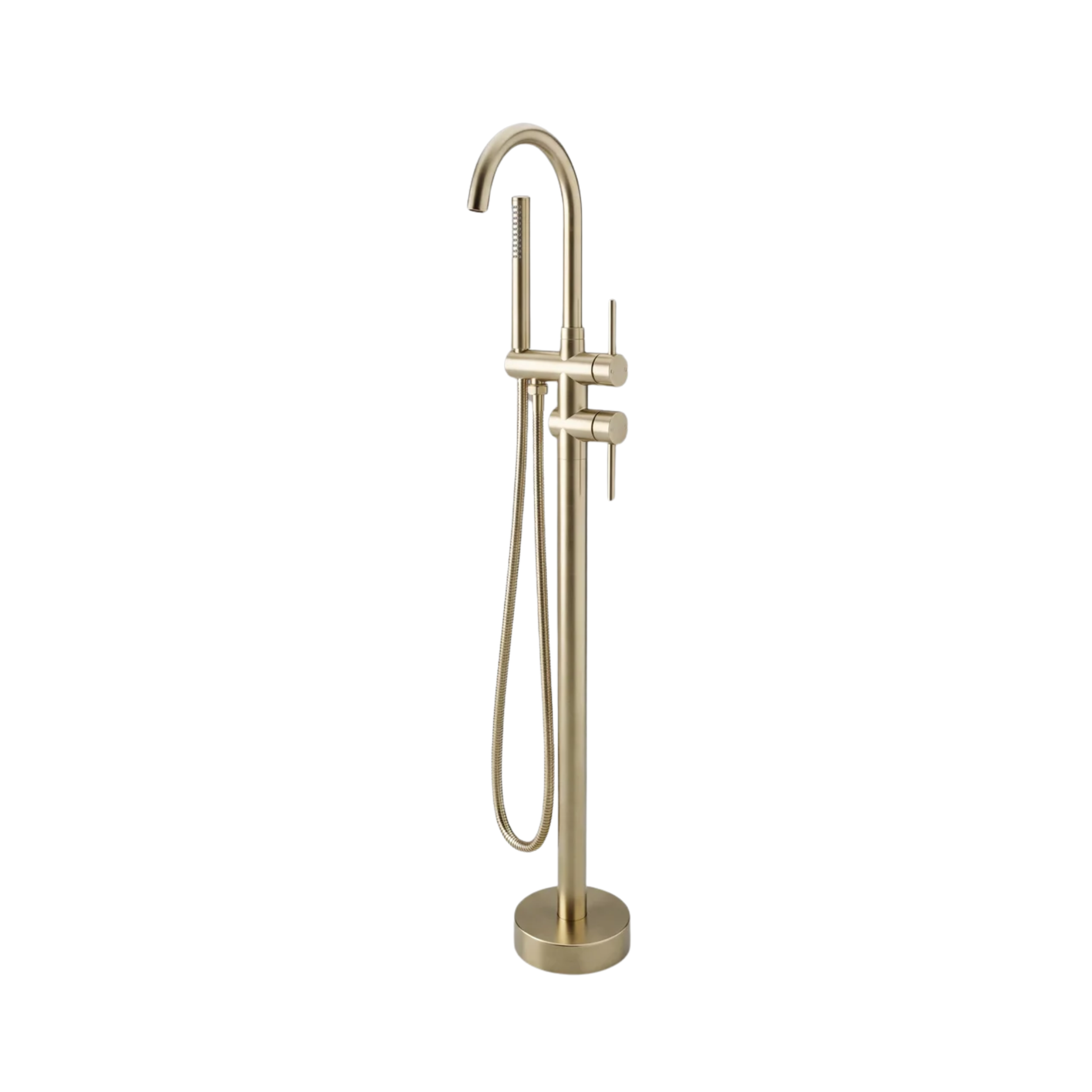 Mimi Cove Freestanding Bath Filler & Handshower Brushed Brass