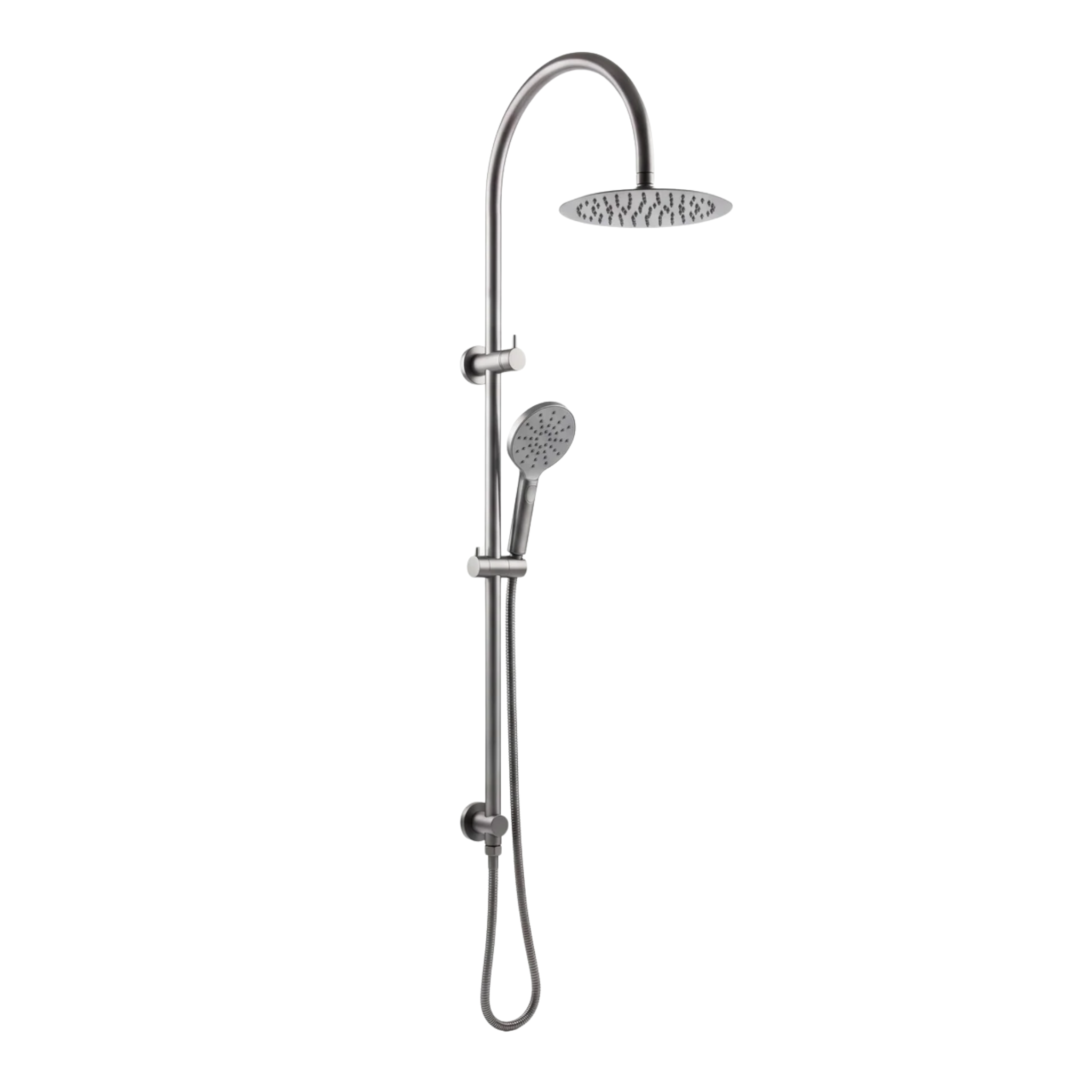 Mimi Cove Twin Gooseneck Rail Shower Gun Metal