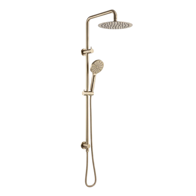Mimi Cove Twin Rail Shower Brushed Brass