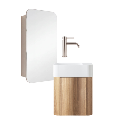 Mimi Contour Space Saver Vanity Package With Shaving Cabinet & Basin Mixer