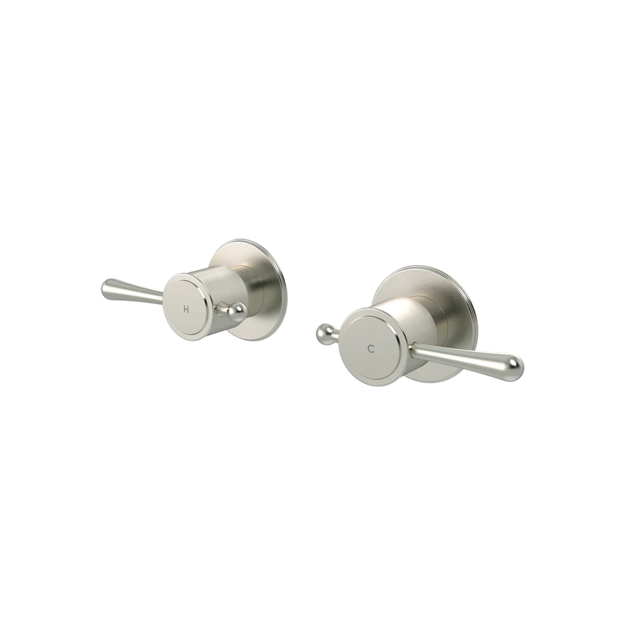 Meir Harrington Quarter Turn Wall Tap Set Brushed Nickel
