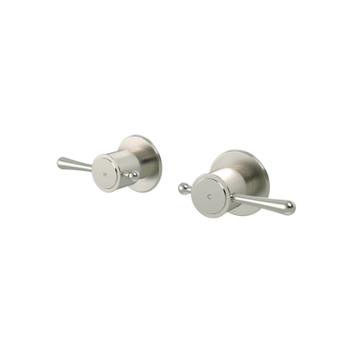 Meir Harrington Quarter Turn Wall Tap Set Brushed Nickel