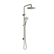 Mimi Cove Twin Rail Shower Warm Brushed Nickel