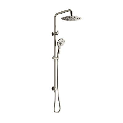 Mimi Cove Twin Rail Shower Warm Brushed Nickel