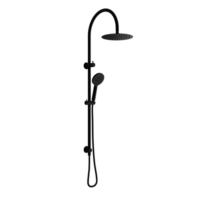 Mimi Twin Gooseneck Rail Shower 250mm Matte Black