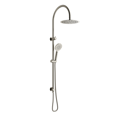 Mimi Twin Gooseneck Rail Shower 250mm Brushed Nickel