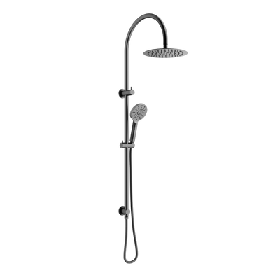 Mimi Cove Twin Gooseneck Rail Shower Gun Metal