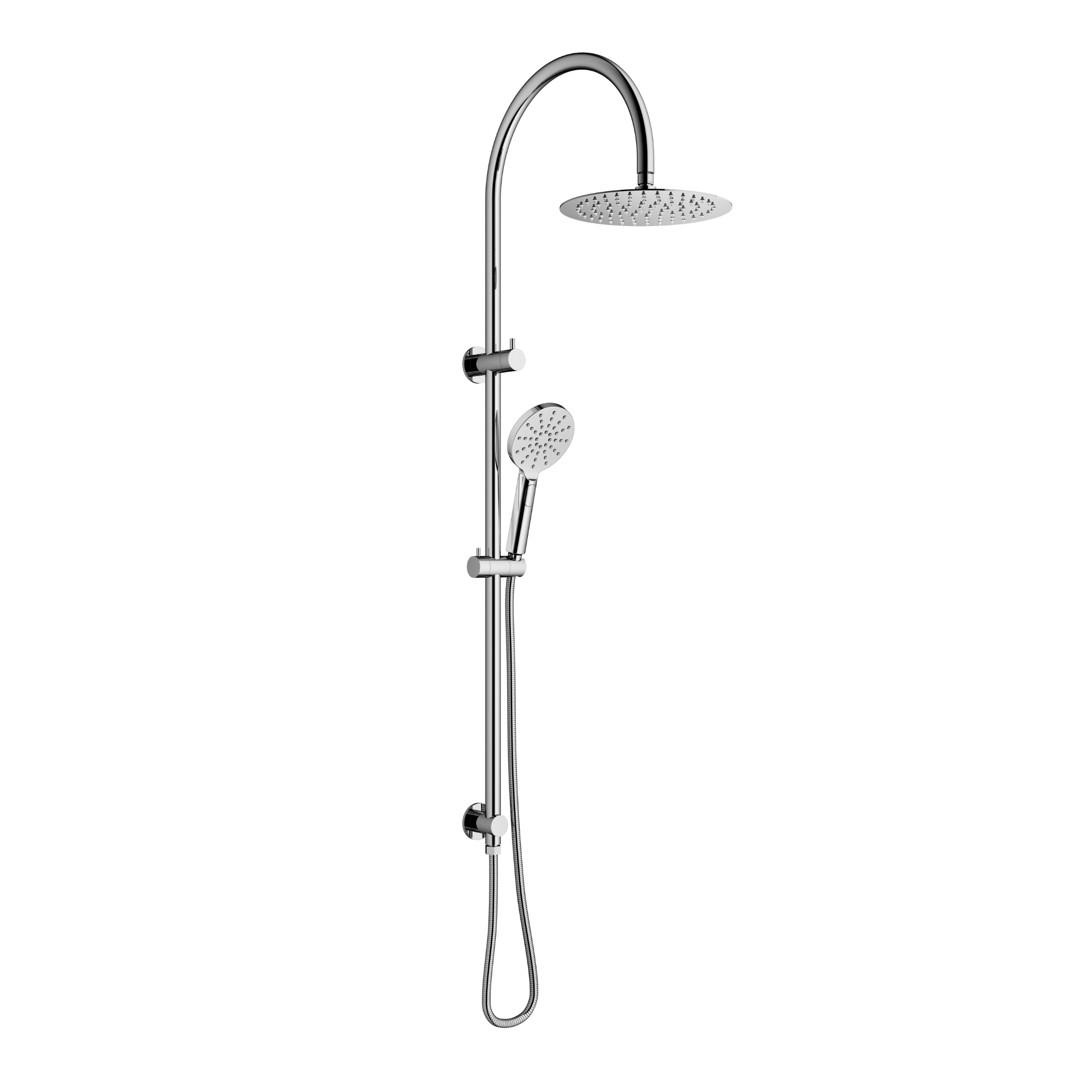 Mimi Twin Gooseneck Rail Shower 250mm Chrome