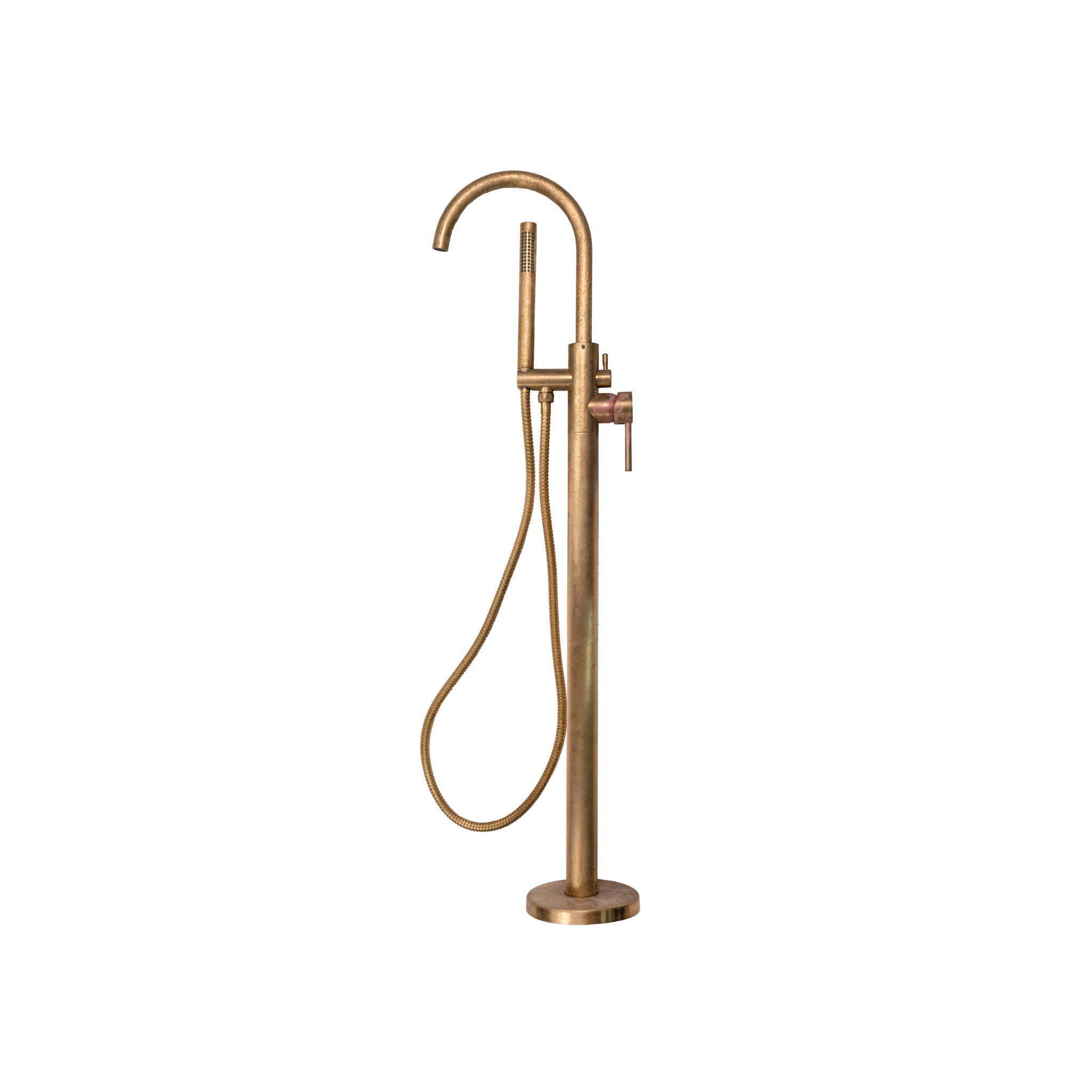 Bella Vista Mica Freestanding Bath Mixer with Hand Shower Living Brass