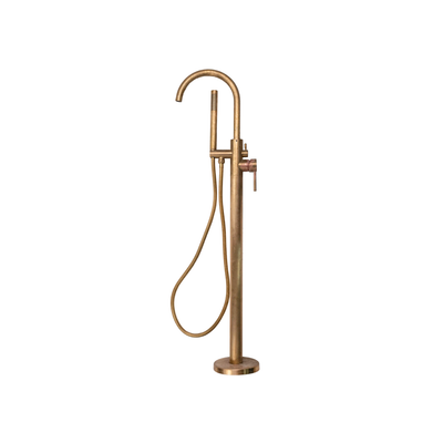 Bella Vista Mica Freestanding Bath Mixer with Hand Shower Living Brass