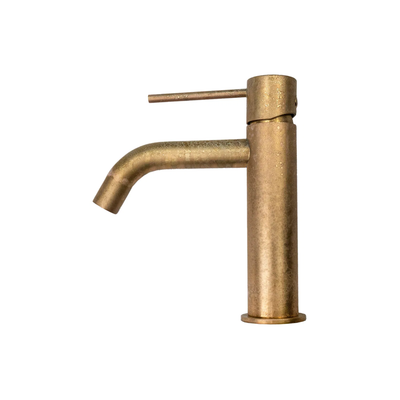 Bella Vista Mica Basin Mixer Curved Spout Living Brass