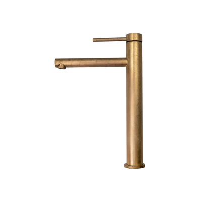 Bella Vista Mica Tall Basin Mixer Straight Spout Living Brass
