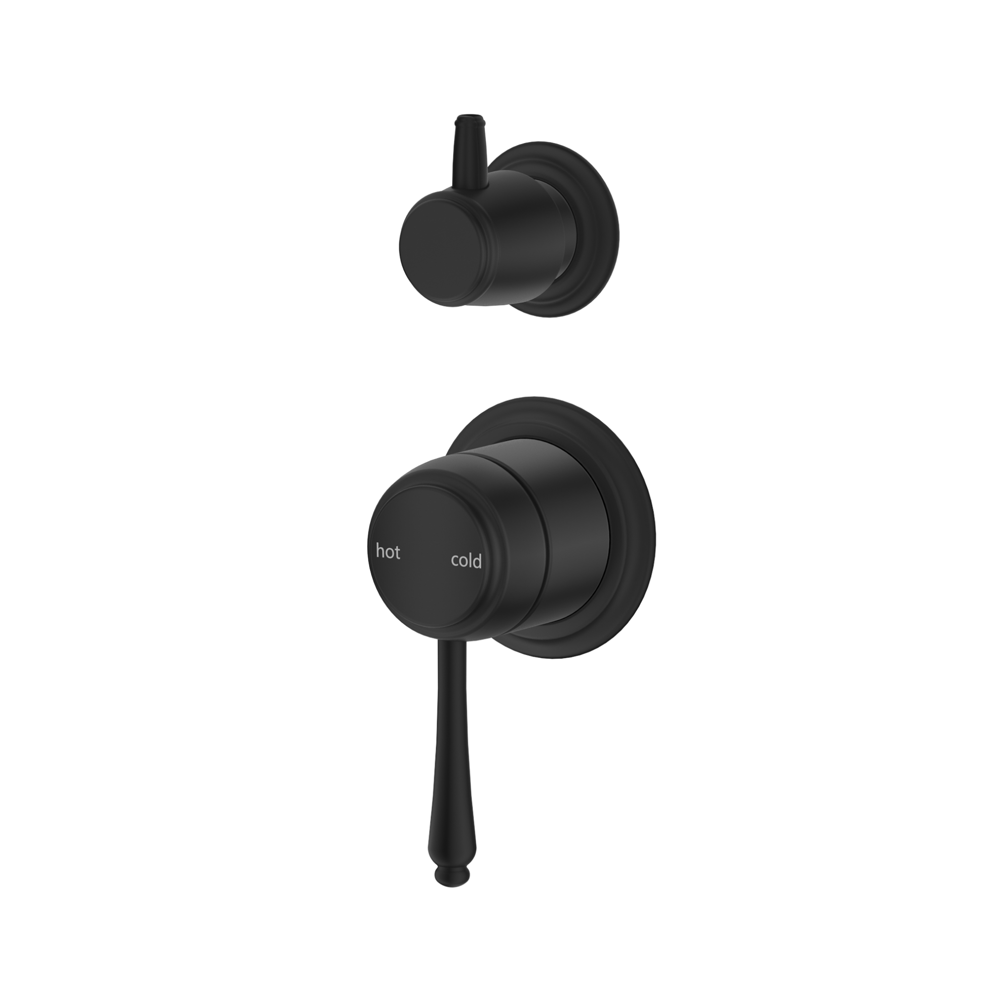 Bella Vista Mica Heritage Shower Diverter Mixer Matte Black - TRIM KIT ONLY