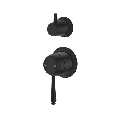 Bella Vista Mica Heritage Shower Diverter Mixer Matte Black - TRIM KIT ONLY