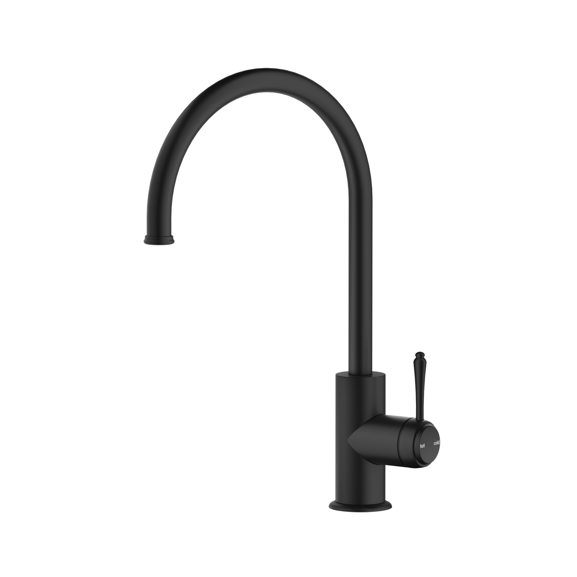 Bella Vista Mica Heritage Gooseneck Sink Mixer Matte Black