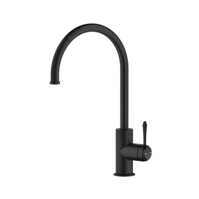 Bella Vista Mica Heritage Gooseneck Sink Mixer Matte Black