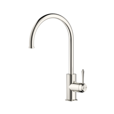Bella Vista Mica Heritage Gooseneck Sink Mixer Brushed Nickel