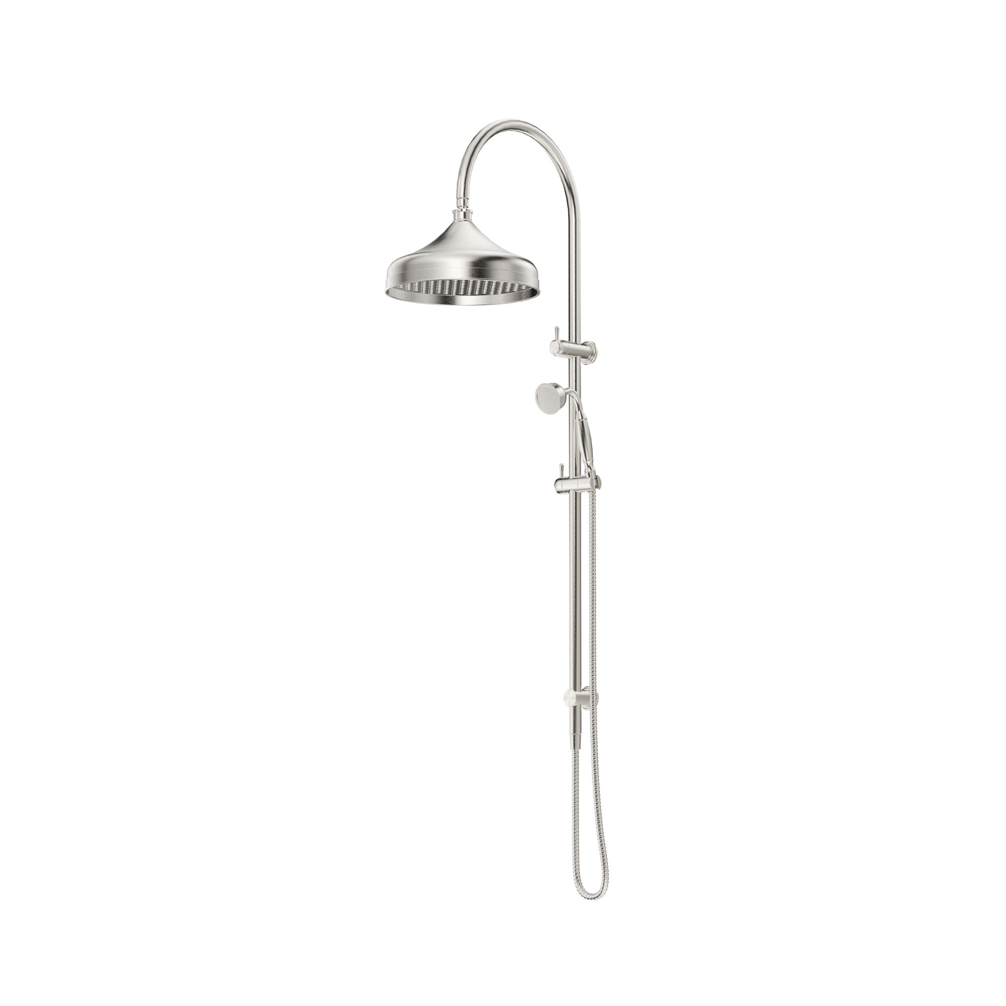 Bella Vista Mica Heritage Dual Shower Rail Brushed Nickel