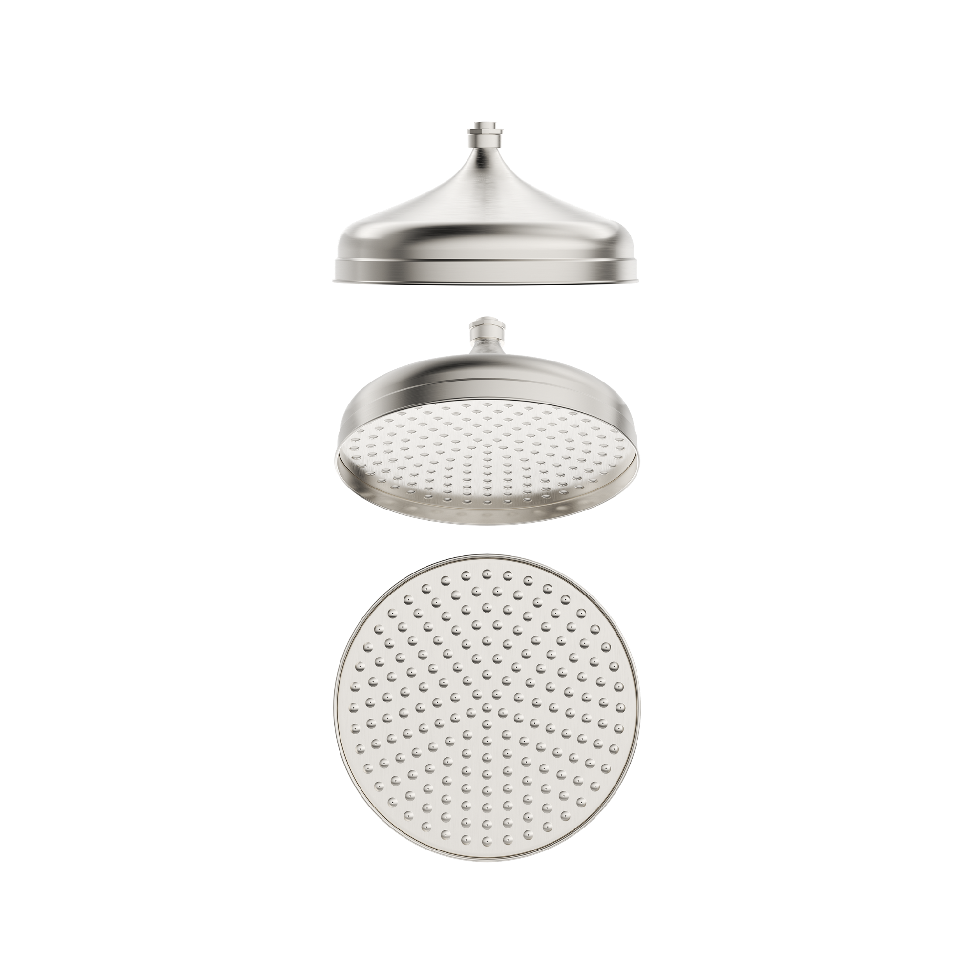 Bella Vista Mica Heritage Shower Head Brushed Nickel