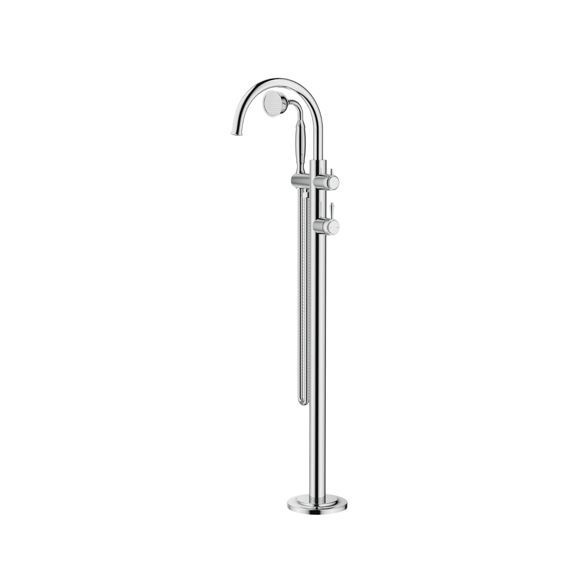Bella Vista Mica Heritage Freestanding Bath Mixer with Hand Shower Chrome
