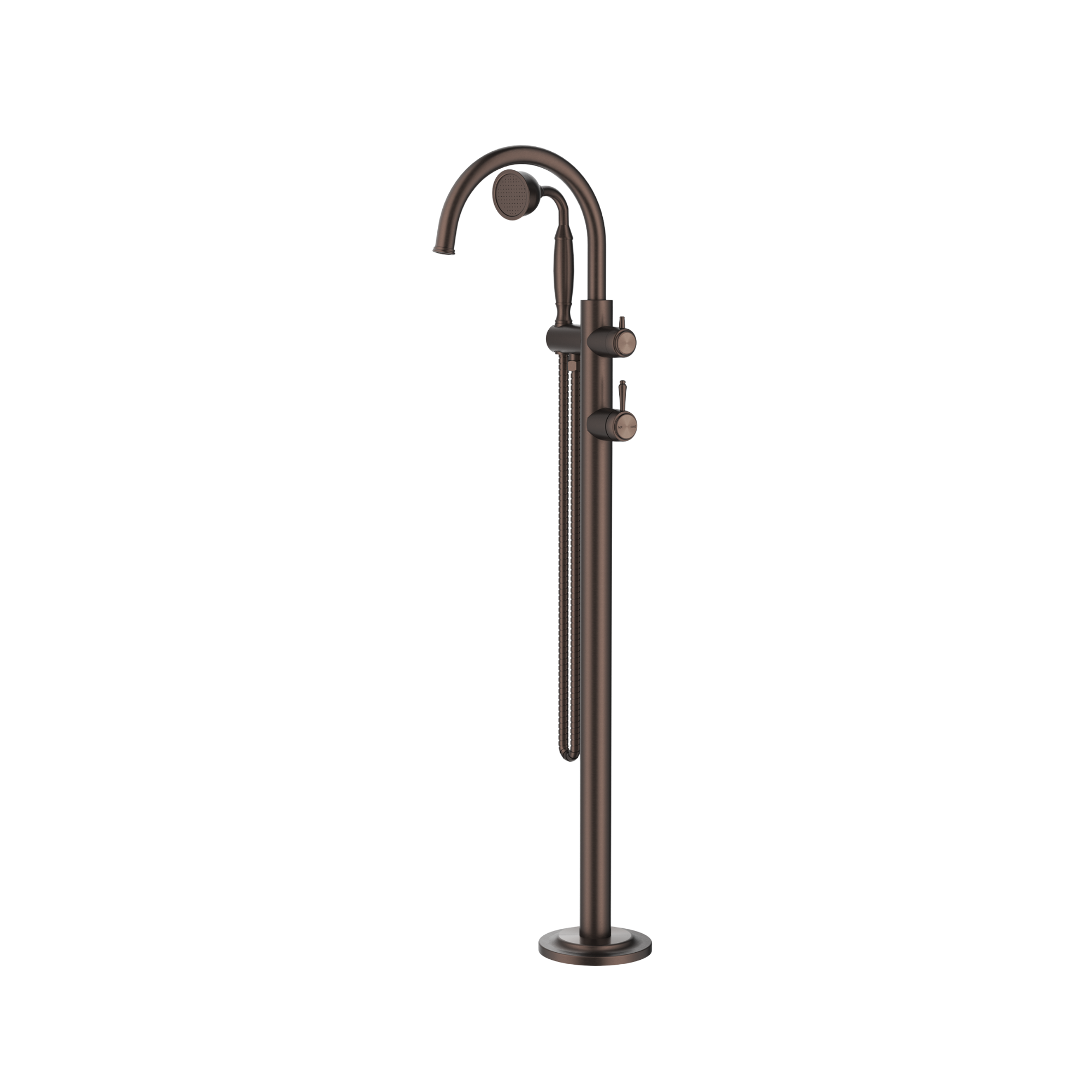 Bella Vista Mica Heritage Freestanding Bath Mixer with Hand Shower Dusk Bronze
