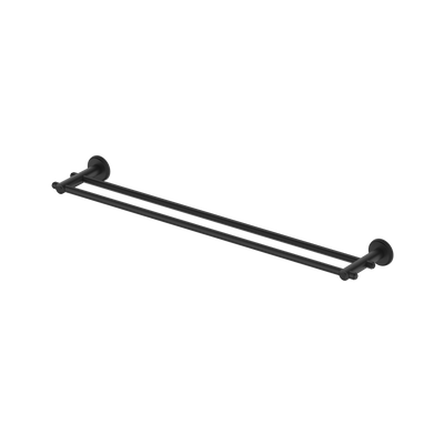 Bella Vista Mica Heritage Double Towel Rail Matte Black