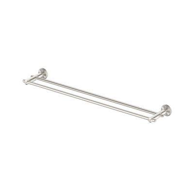 Bella Vista Mica Heritage Double Towel Rail Brushed Nickel