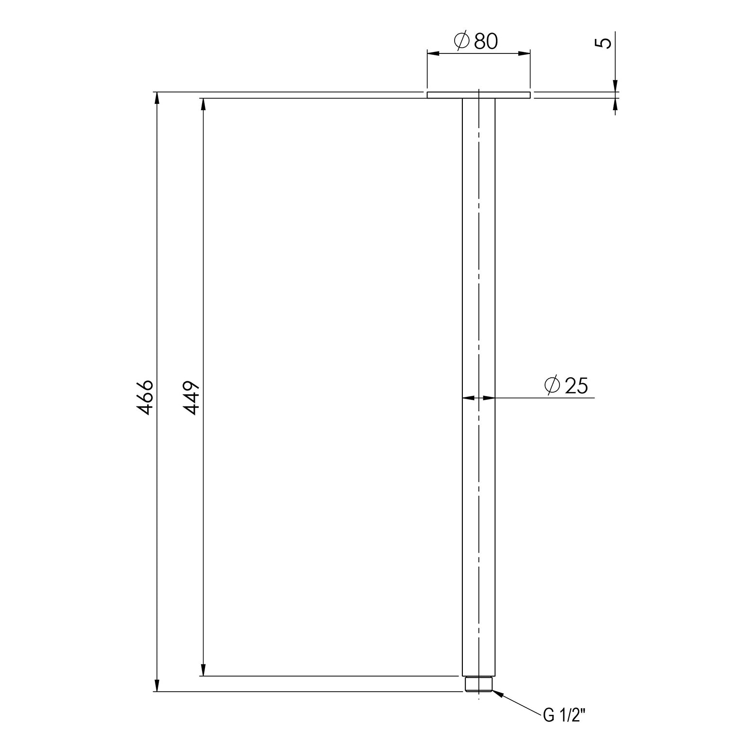 Phoenix Vivid Ceiling Arm 450mm Brushed Bronze